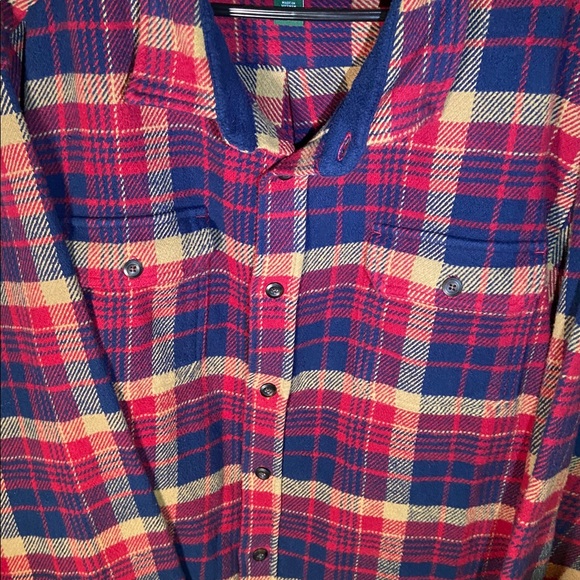 Woolrich Green Label Red and Yellow Plaid Man heavy Thick XXL Shirt with Pocket - Picture 4 of 14